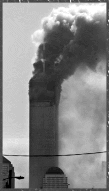 north tower burns