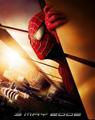 Spidey poster with towers in eye