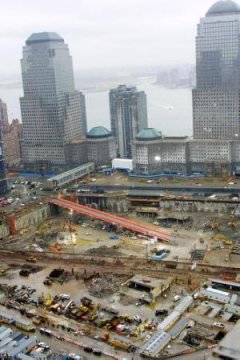 Ground Zero in NYC sixth months afrter attack