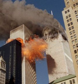 Photo of actual south tower explosion
